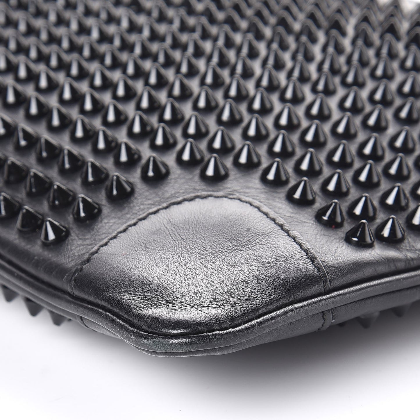 Calfskin Studded Loubiposh Clutch Black
