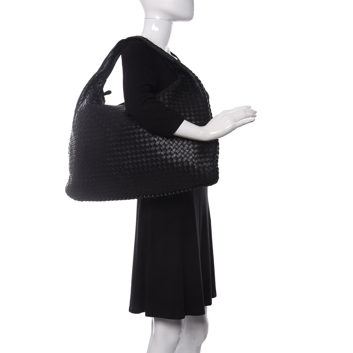 Nappa Intrecciato Maxi Veneta Hobo Black