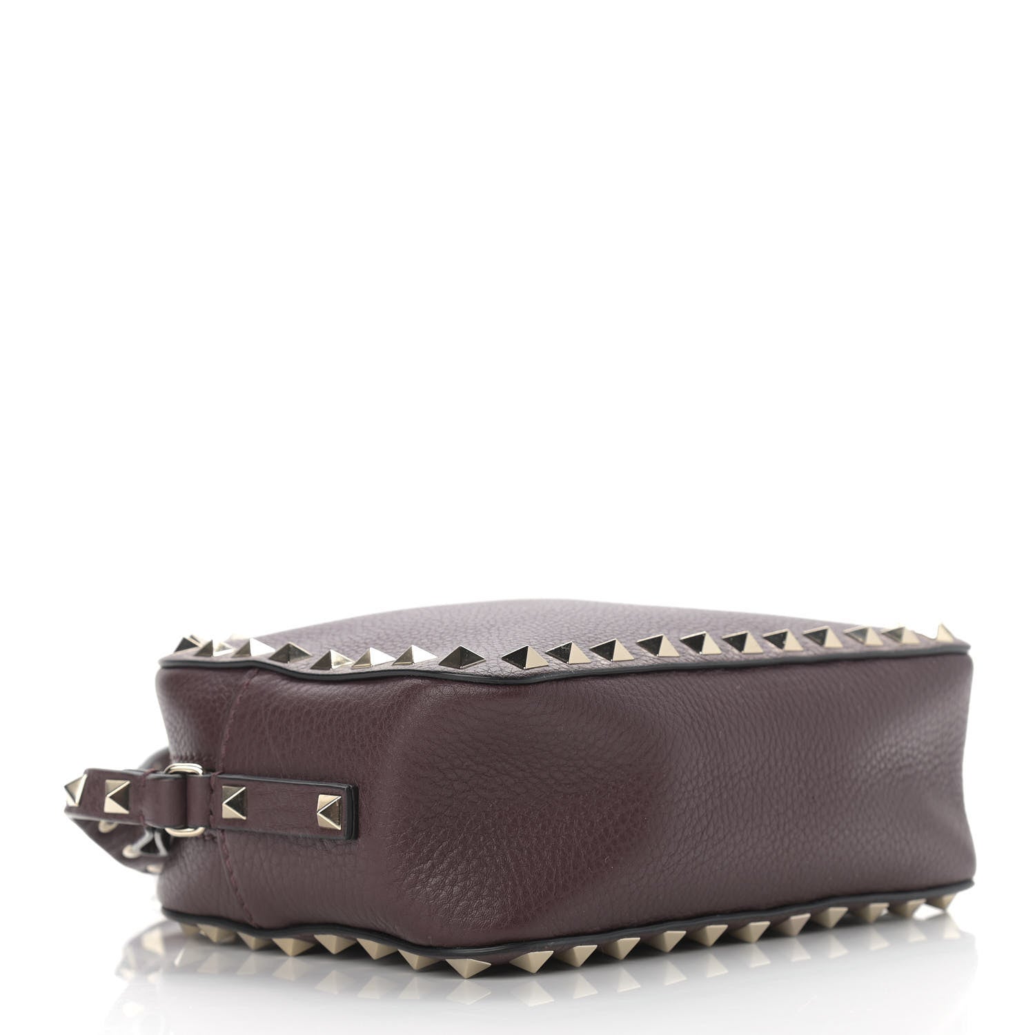 Valentino Garavani Pebbled Calfskin Rockstud Camera Crossbody Bag Rubin 4 of 8
