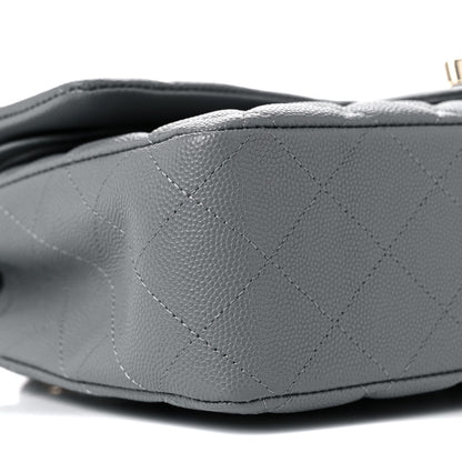 Chanel Caviar Quilted Medium Double Flap Grey 9 of 12