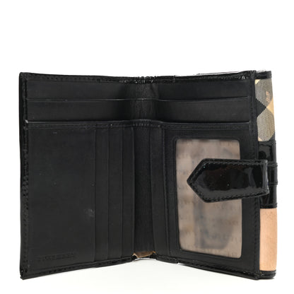 Burberry Patent Supernova Check Compact Wallet Black 5 of 13