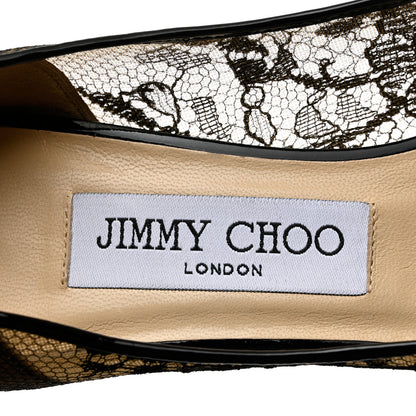 Jimmy Choo Patent Lace Alias Pumps 37 Black 6 of 10