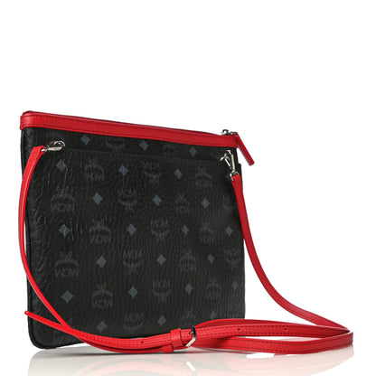 MCM Visetos Crossbody Pouch Black Red 3 of 15