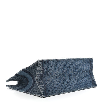 Christian Dior Oblique Denim Book Tote Denim Blue 4 of 13