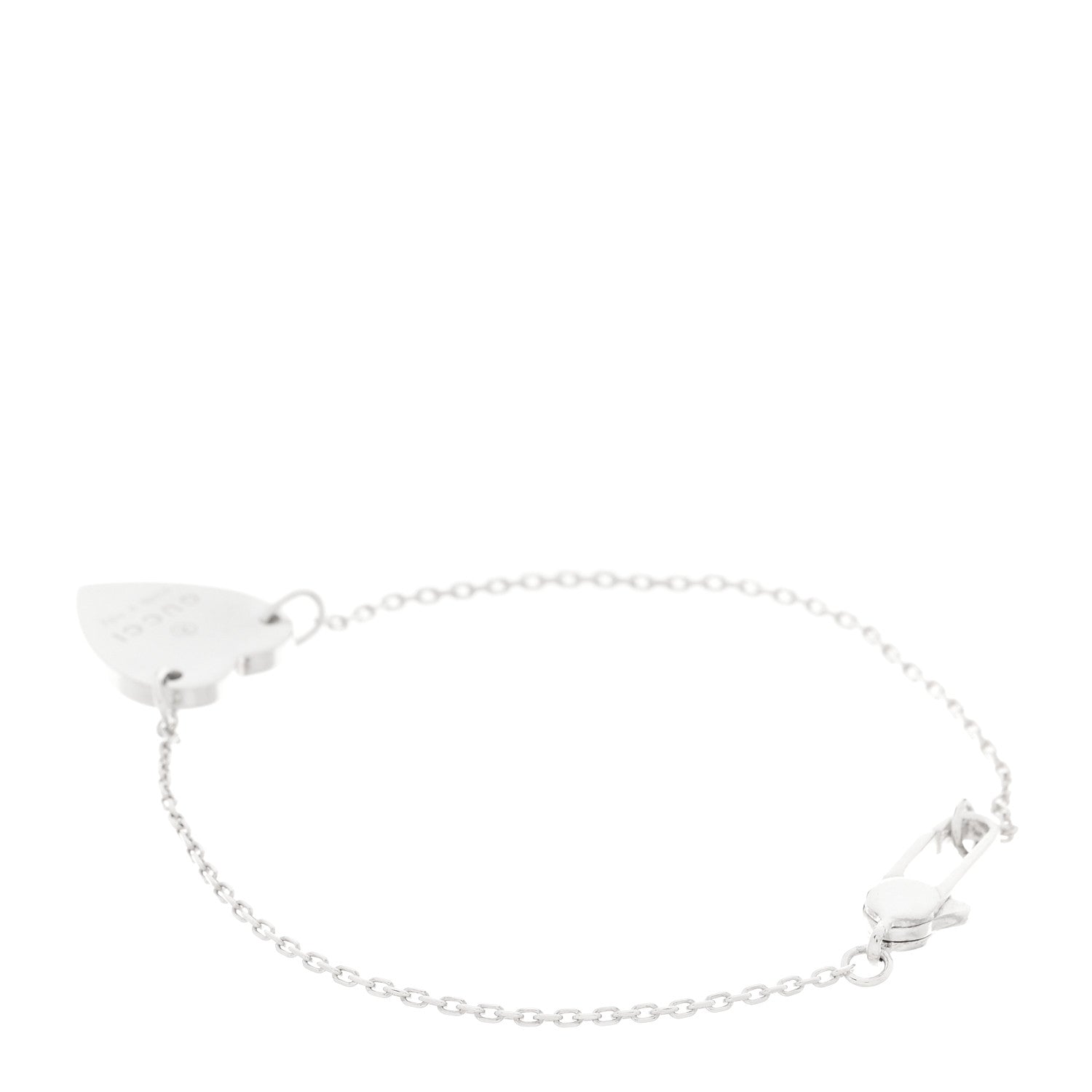 Gucci Sterling Silver Trademark Heart Bracelet 2 of 4