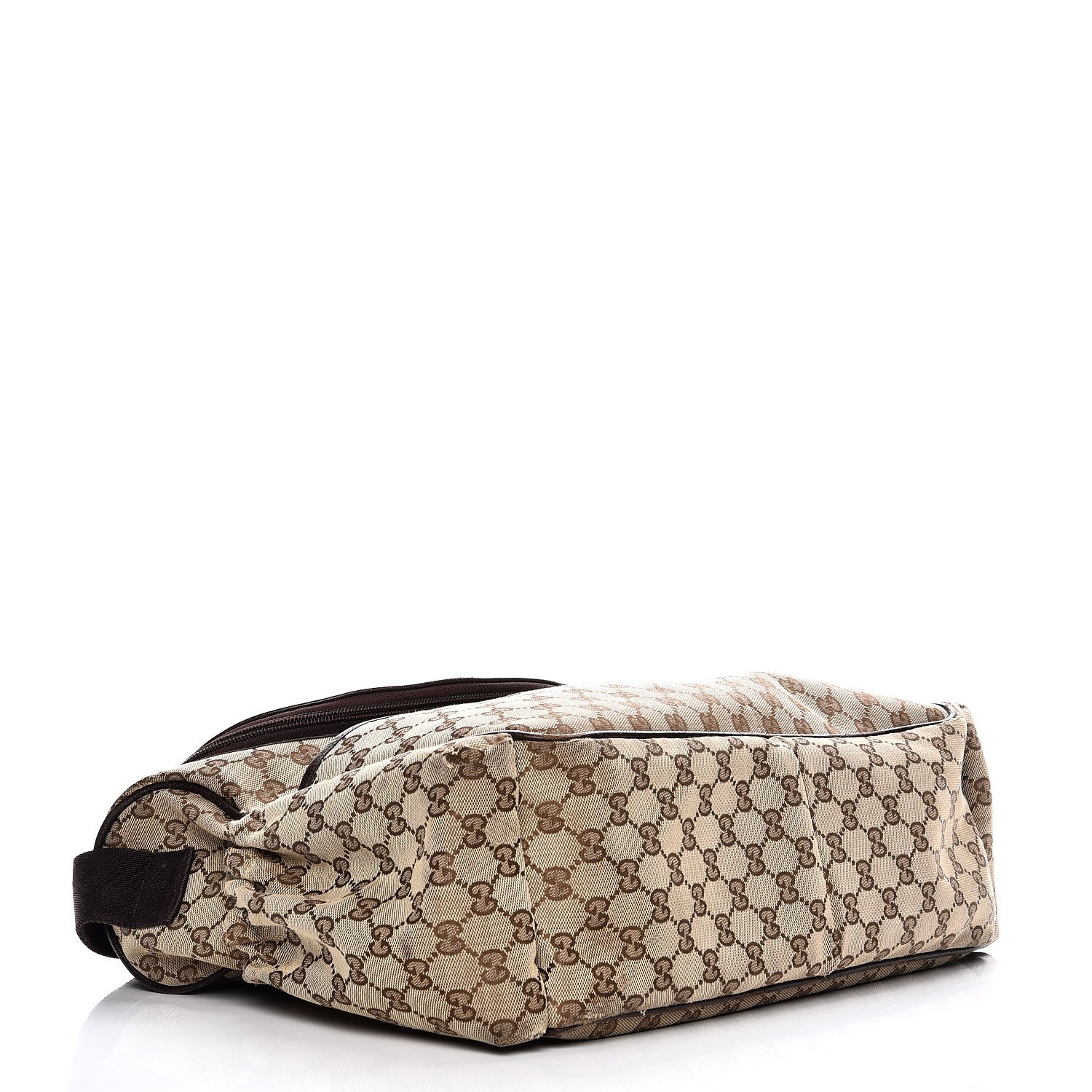 Gucci Monogram Natural Pigskin Large Diaper Bag Beige Ebony Cocoa Dark Chocolate 4 of 18