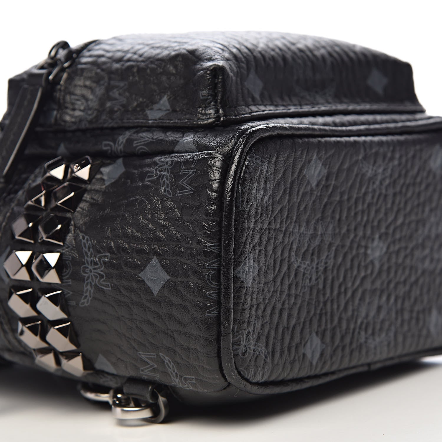 MCM Visetos Side Stud X-Mini Stark Bebe Boo Backpack Black 9 of 11