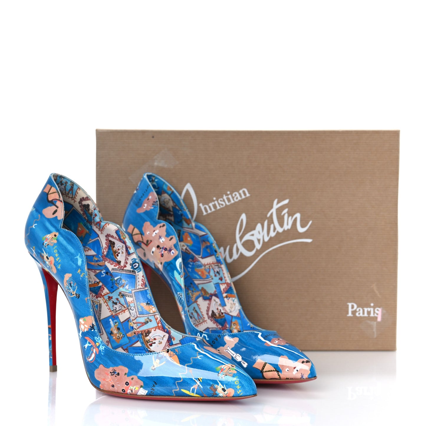 Patent Loubi Odyssey Hot Chick 100 Pumps 39.5 Multicolor