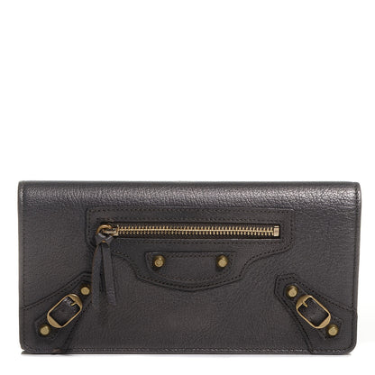 Balenciaga Agneau Classic Gold Hardware Pearly Money Wallet Bronze 1 of 12