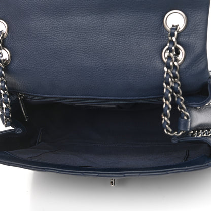 Chanel Calfskin Quilted Medium Frame in Chain Flap Navy 5 of 10