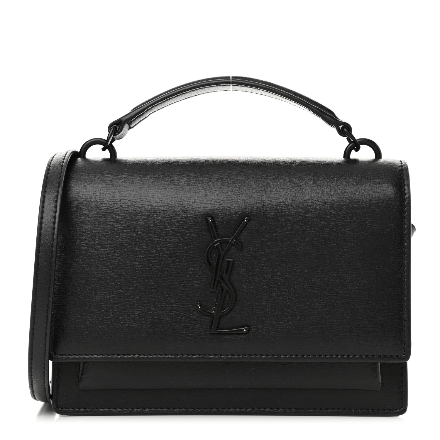 Saint Laurent Calfskin Monogram Sunset Chain Wallet Black 1 of 10