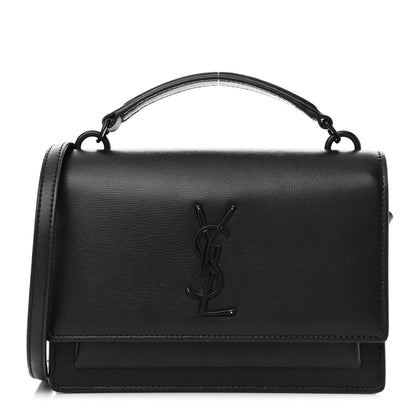 Saint Laurent Calfskin Monogram Sunset Chain Wallet Black 1 of 10