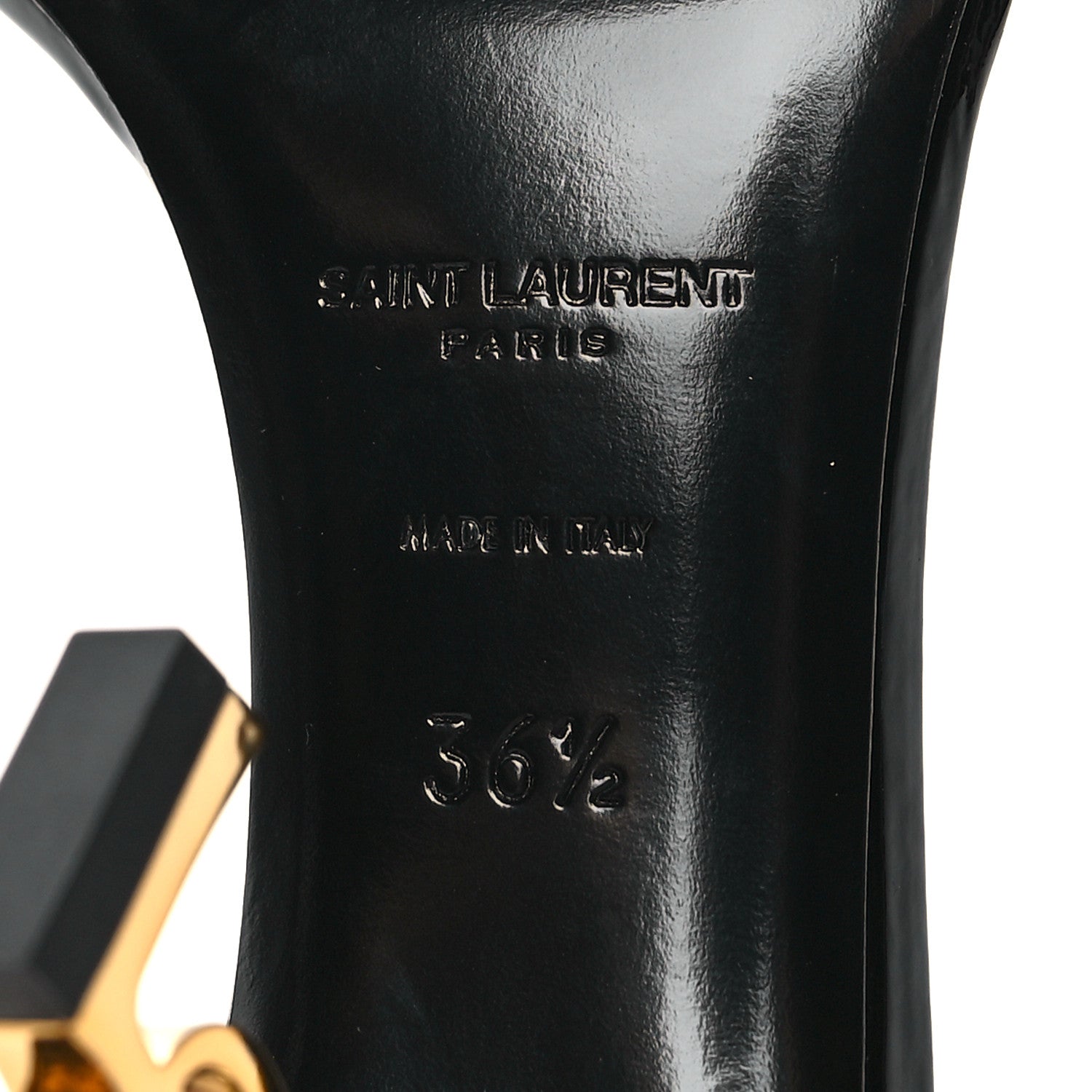 Saint Laurent Patent Calfskin Opyum 85 Sandals 36.5 Black 7 of 9