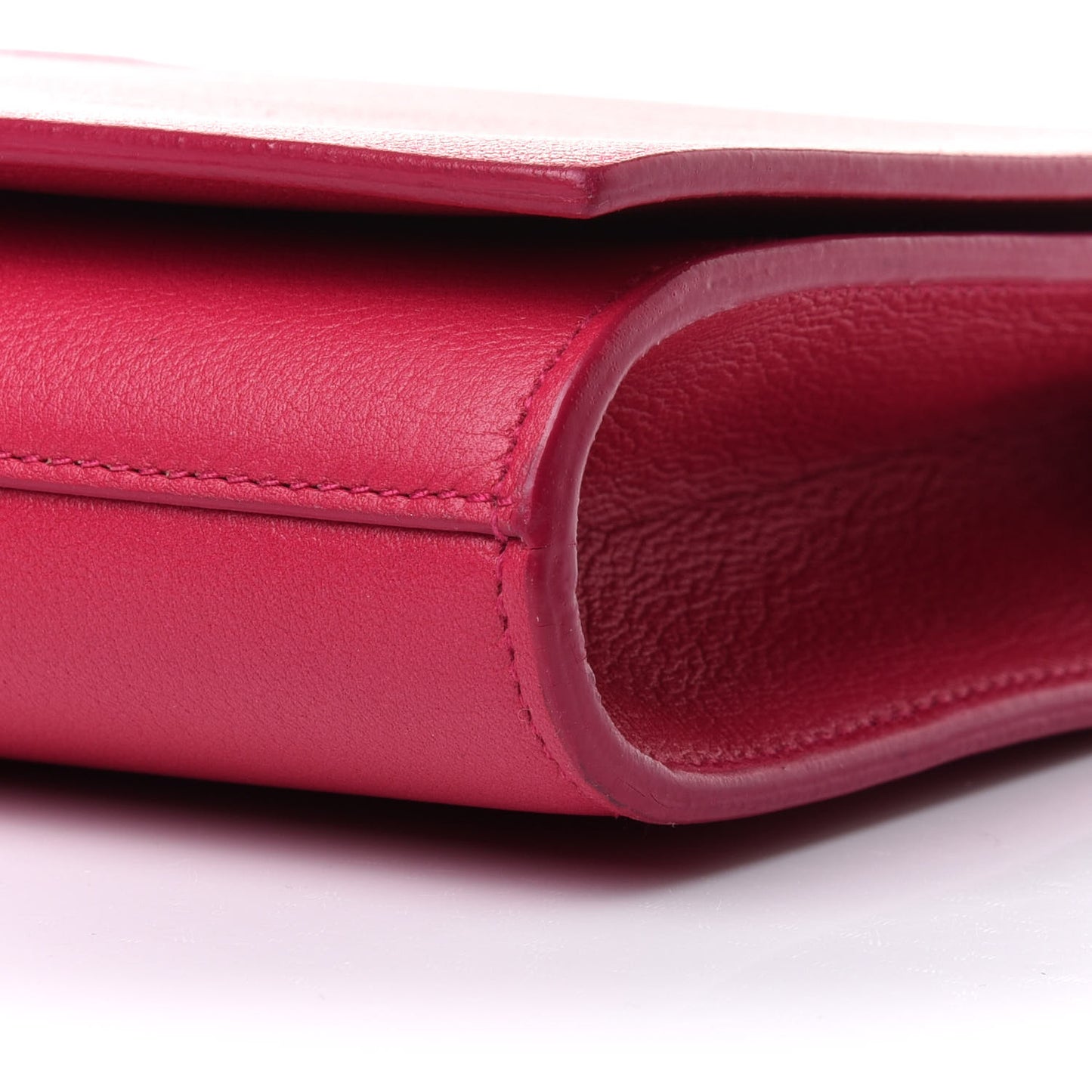 Calfskin Monogram Large Belle De Jour Clutch Lipstick Fuchsia
