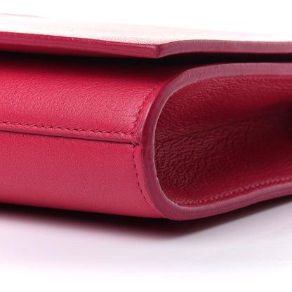 Saint Laurent Calfskin Monogram Large Belle De Jour Clutch Lipstick Fuchsia 9 of 10