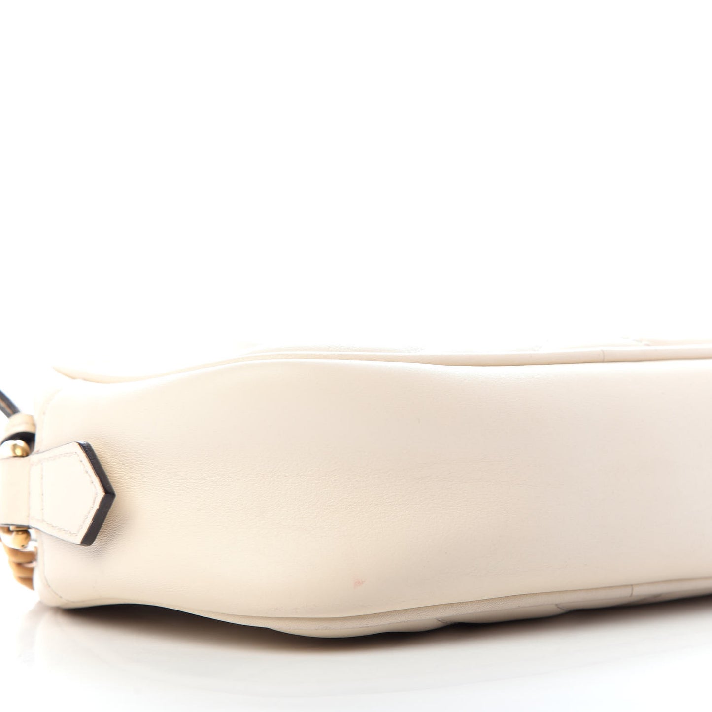 Calfskin Matelasse Mini GG Marmont Chain Shoulder Bag White