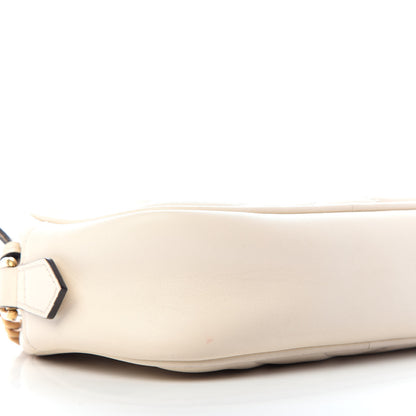 Gucci Calfskin Matelasse Mini GG Marmont Chain Shoulder Bag White 8 of 10
