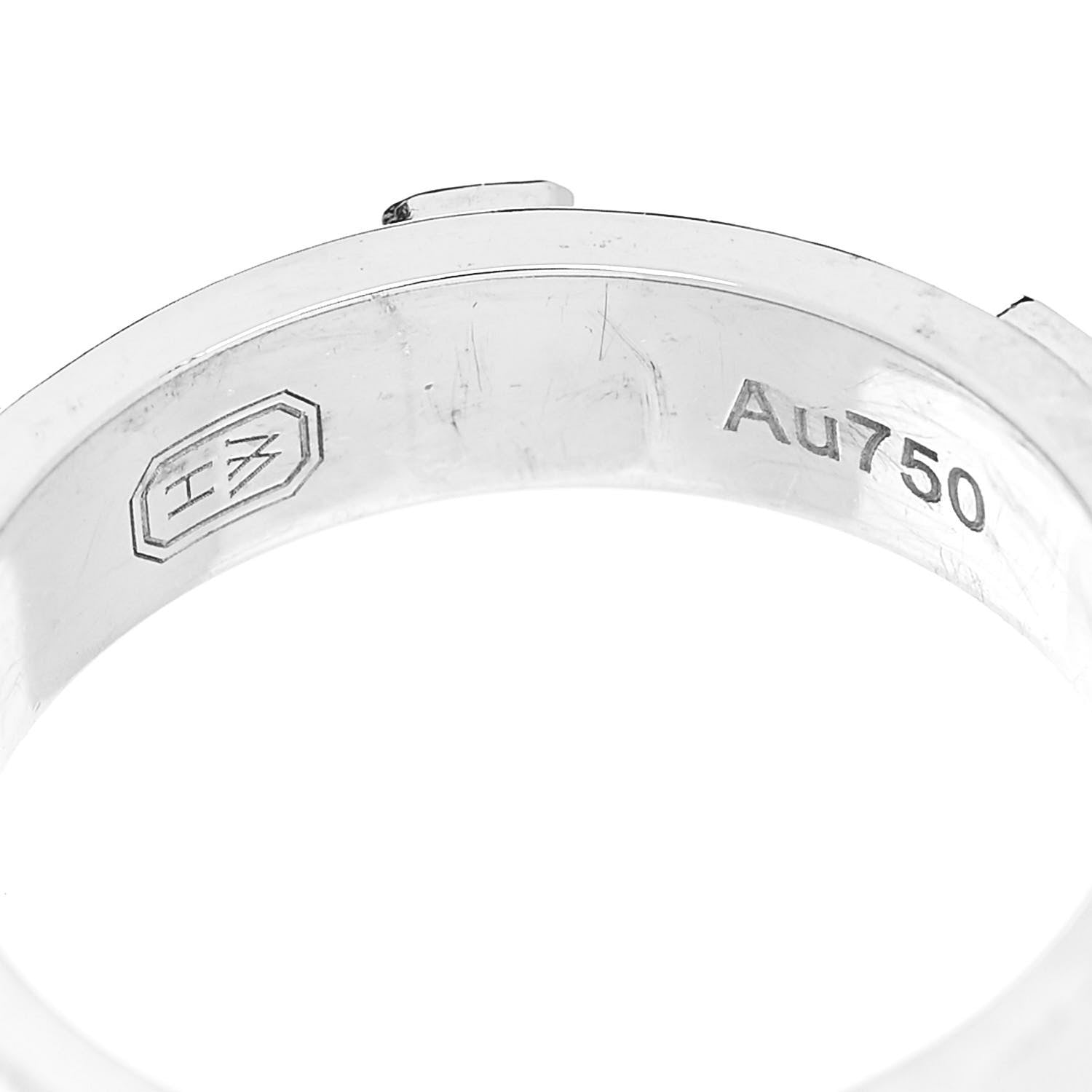Harry Winston 18K White Gold Diamond HW Logo Band Ring 50 5.5 4 of 6