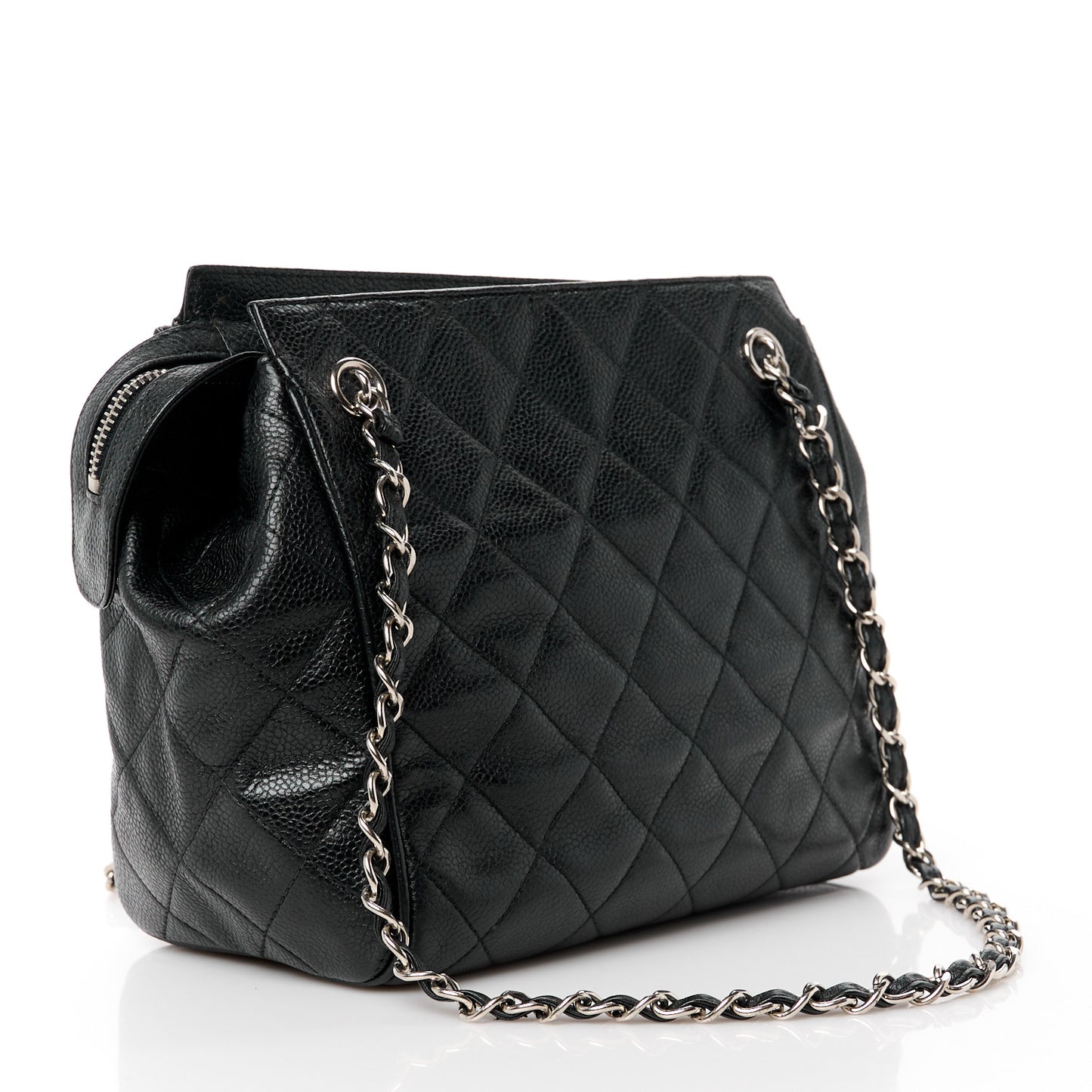 Caviar Quilted Shoulder Bag Black