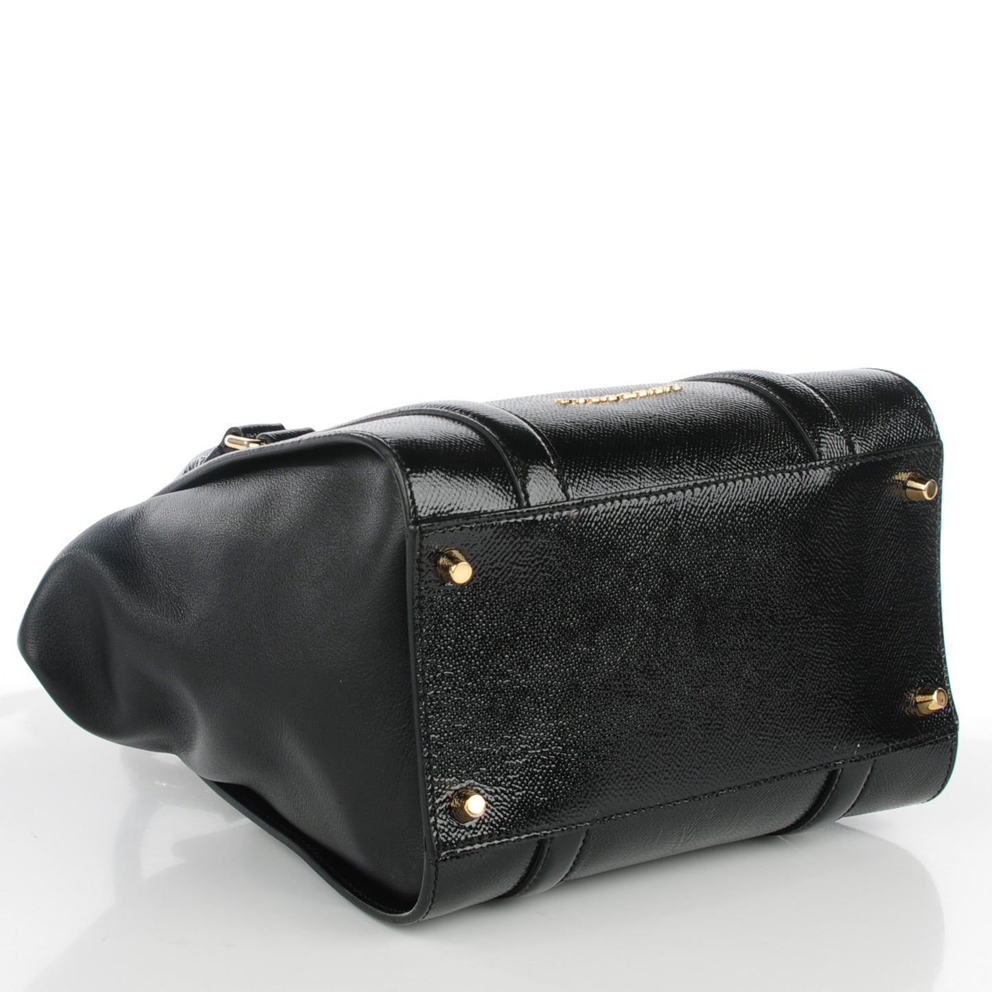 Patent Calfskin Small Dinton Tote Black
