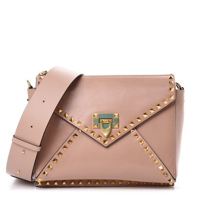 Valentino Garavani Vitello Rockstud Hype Shoulder Bag Rose Cannelle 1 of 12