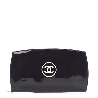 Chanel Patent Large CC Compact Zip Gusset Wallet Black 1 of 8