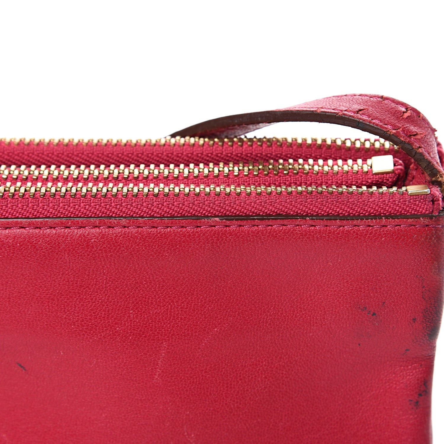 Celine Lambskin Large Trio Crossbody Bag Red 16 of 16