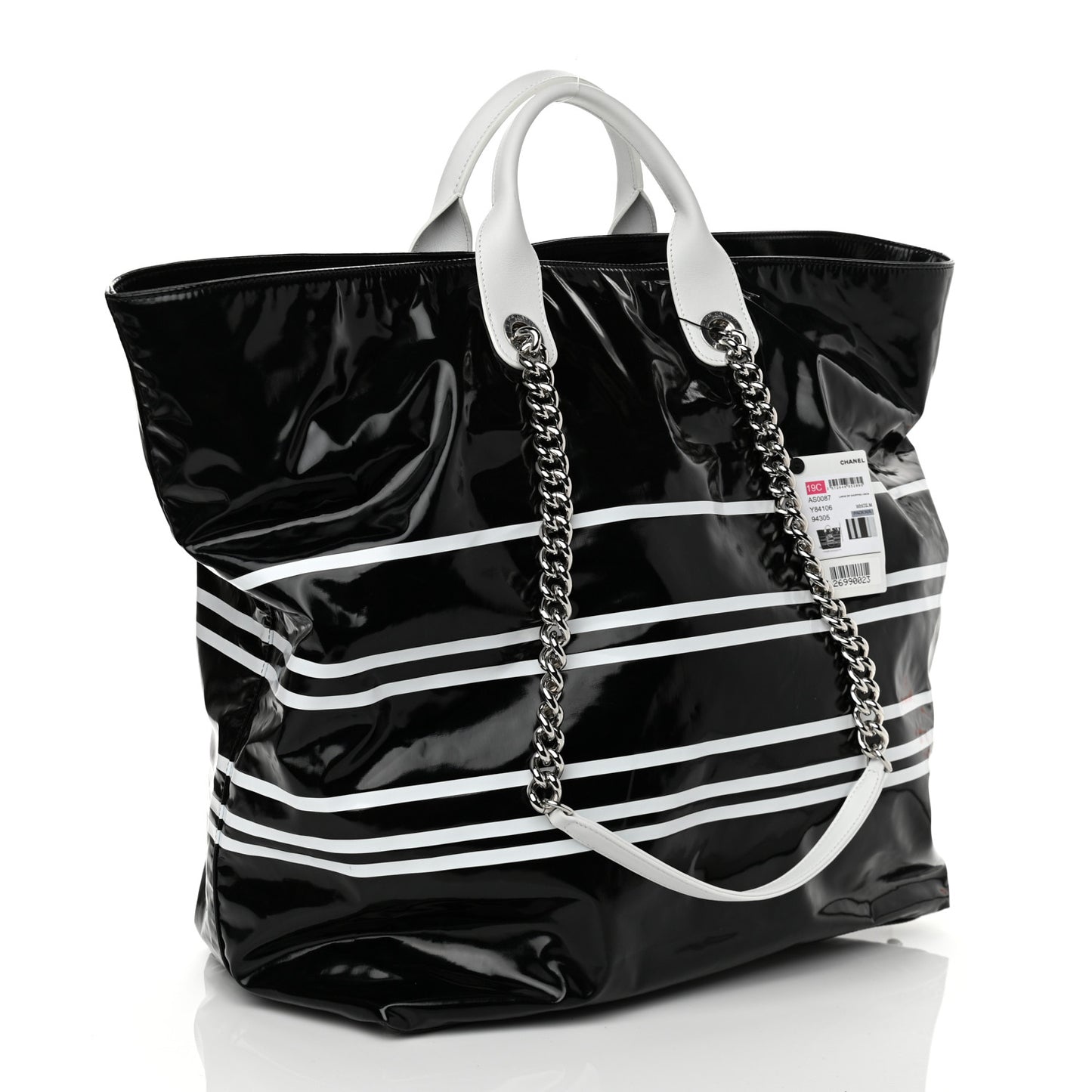Vinyl Large La Pausa Bay Shopping Bag Black
