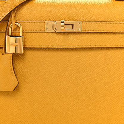 Hermes Epsom Kelly Sellier 25 Jaune Ambre 7 of 13