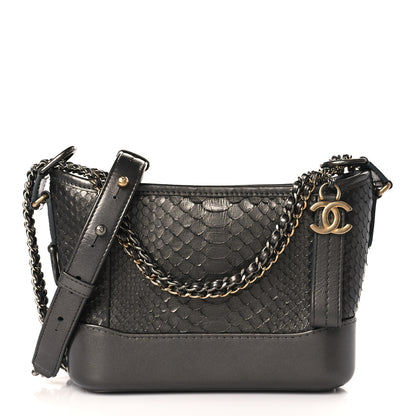 Chanel Metallic Snakeskin Small Gabrielle Hobo Pewter 1 of 9