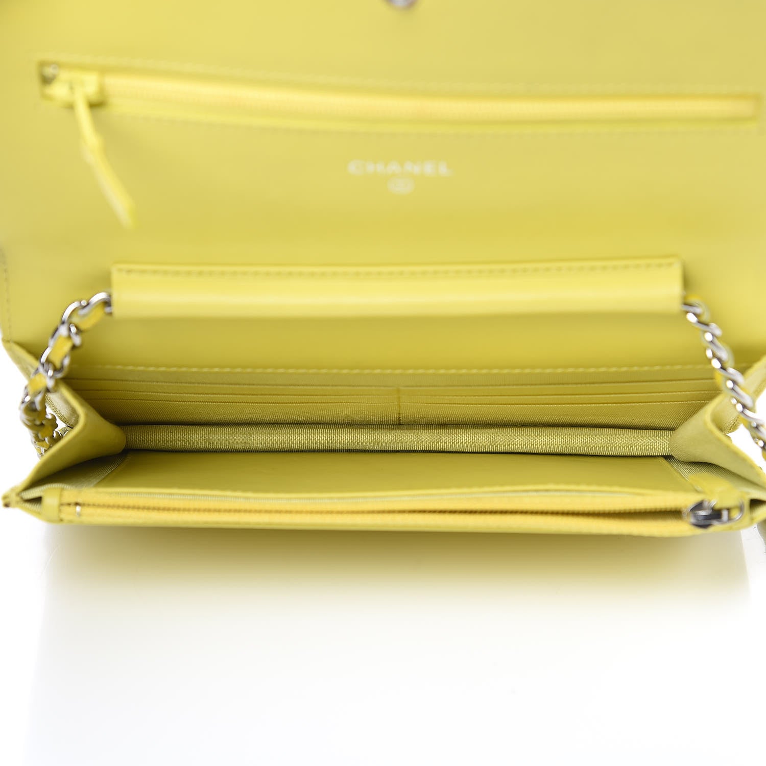 Chanel Caviar Timeless CC Wallet on Chain WOC Yellow 5 of 17