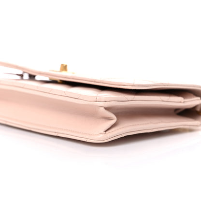 Chanel Lambskin Quilted CC Pearl Crush Wallet on Chain WOC Light Beige 10 of 11
