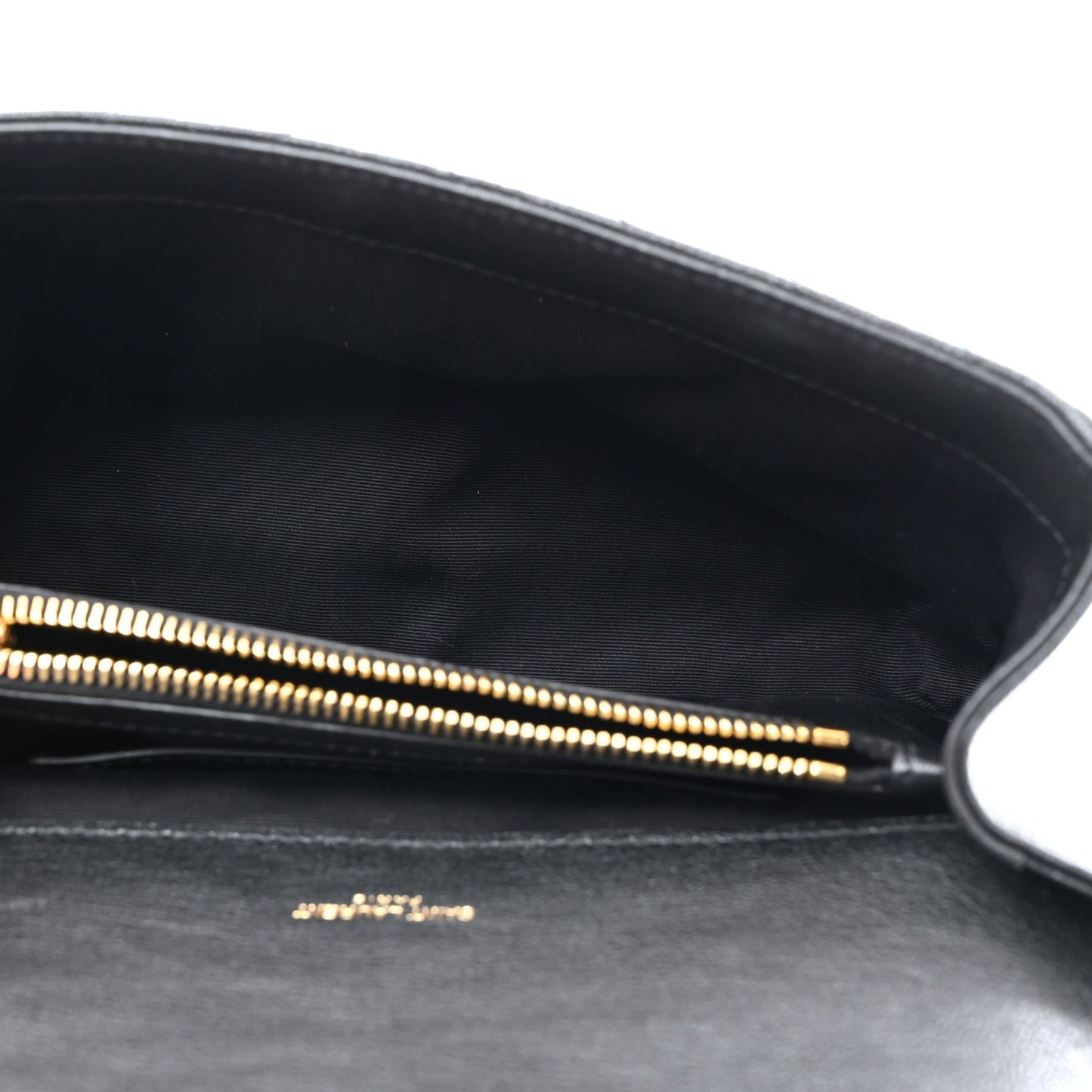 Sheepskin Matelasse Chevron Monogram Medium College Bag Black