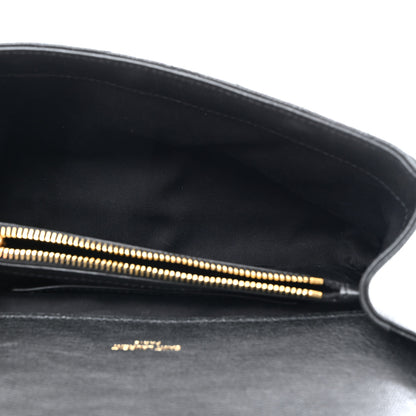 Saint Laurent Sheepskin Matelasse Chevron Monogram Medium College Bag Black 5 of 10