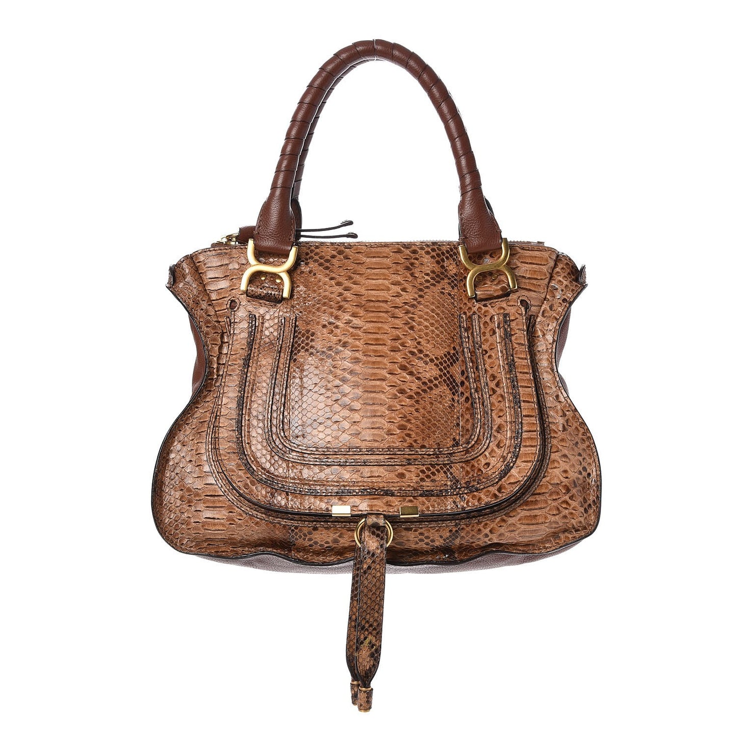 Python Calfskin Medium Marcie Satchel