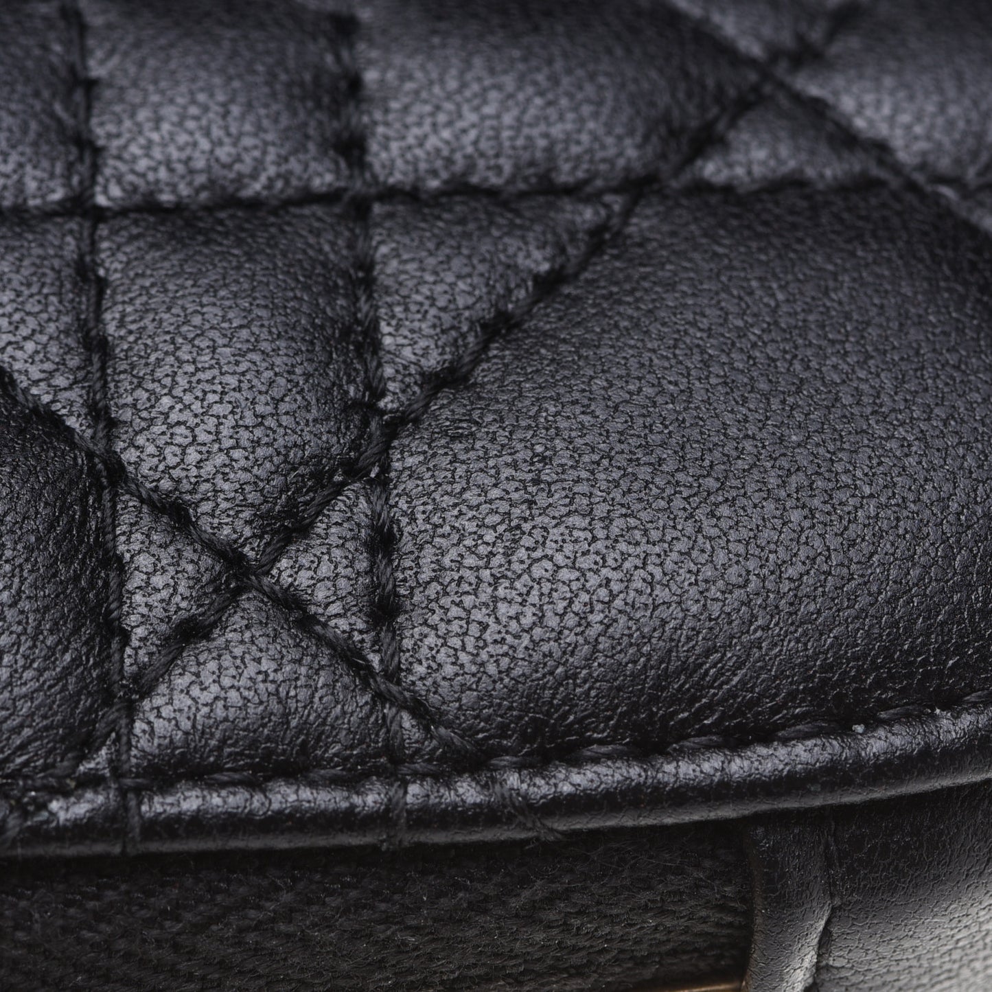 Lambskin Cannage Lady Dior Phone Holder Black
