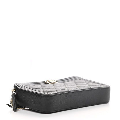Chanel Caviar Quilted Small Boy Clutch With Chain Black 4 of 17