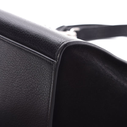 Celine Drummed Calfskin Suede Small Trapeze Black 13 of 16