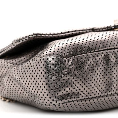 Chanel Metallic Crackled Calfskin Perforated Drill Flap Bronze 9 of 10