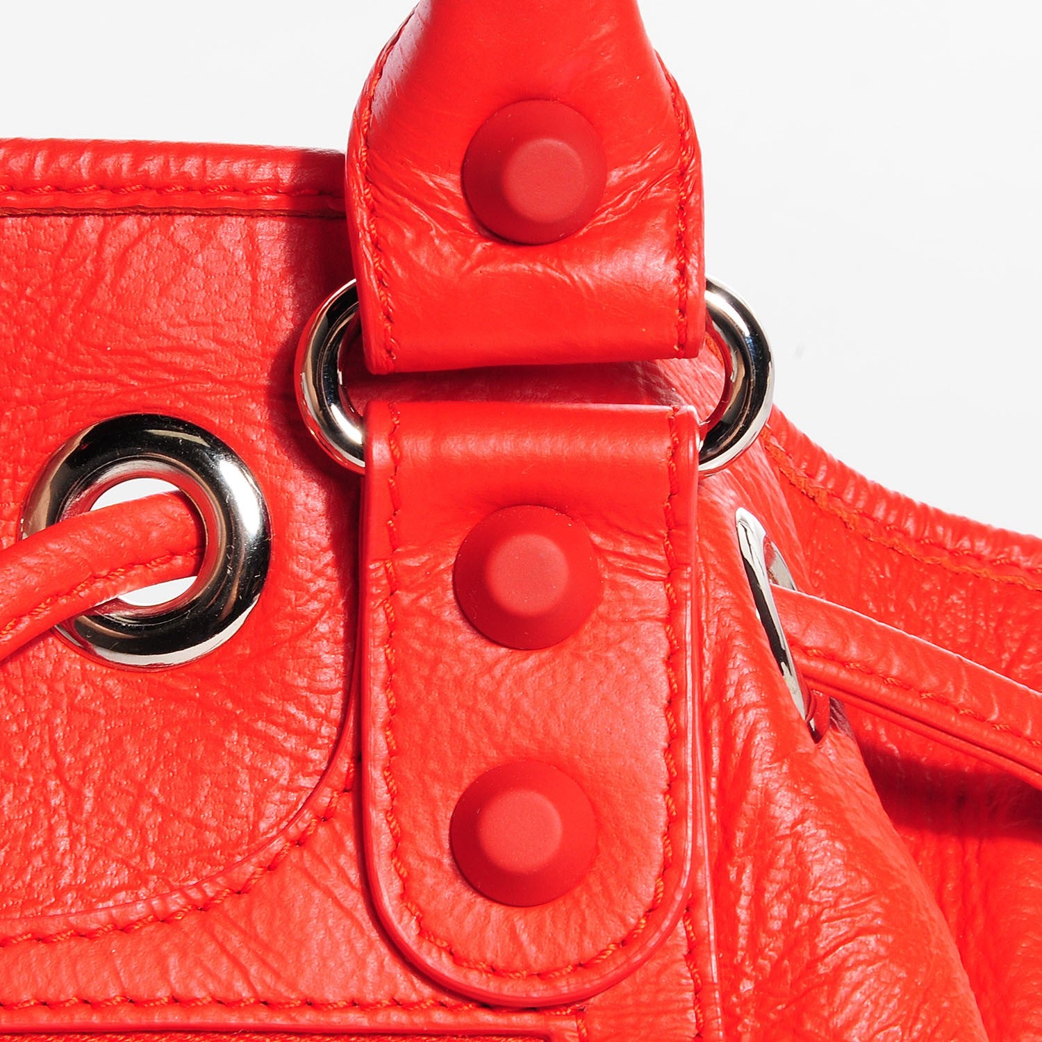 Balenciaga Matte Goatskin Rubber Covered Classic Hardware Mini Pompon Rouge Coquelicot Rouge Braise 8 of 13