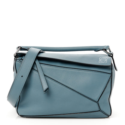 Loewe Calfskin Small Puzzle Bag Stone Blue 1 of 11