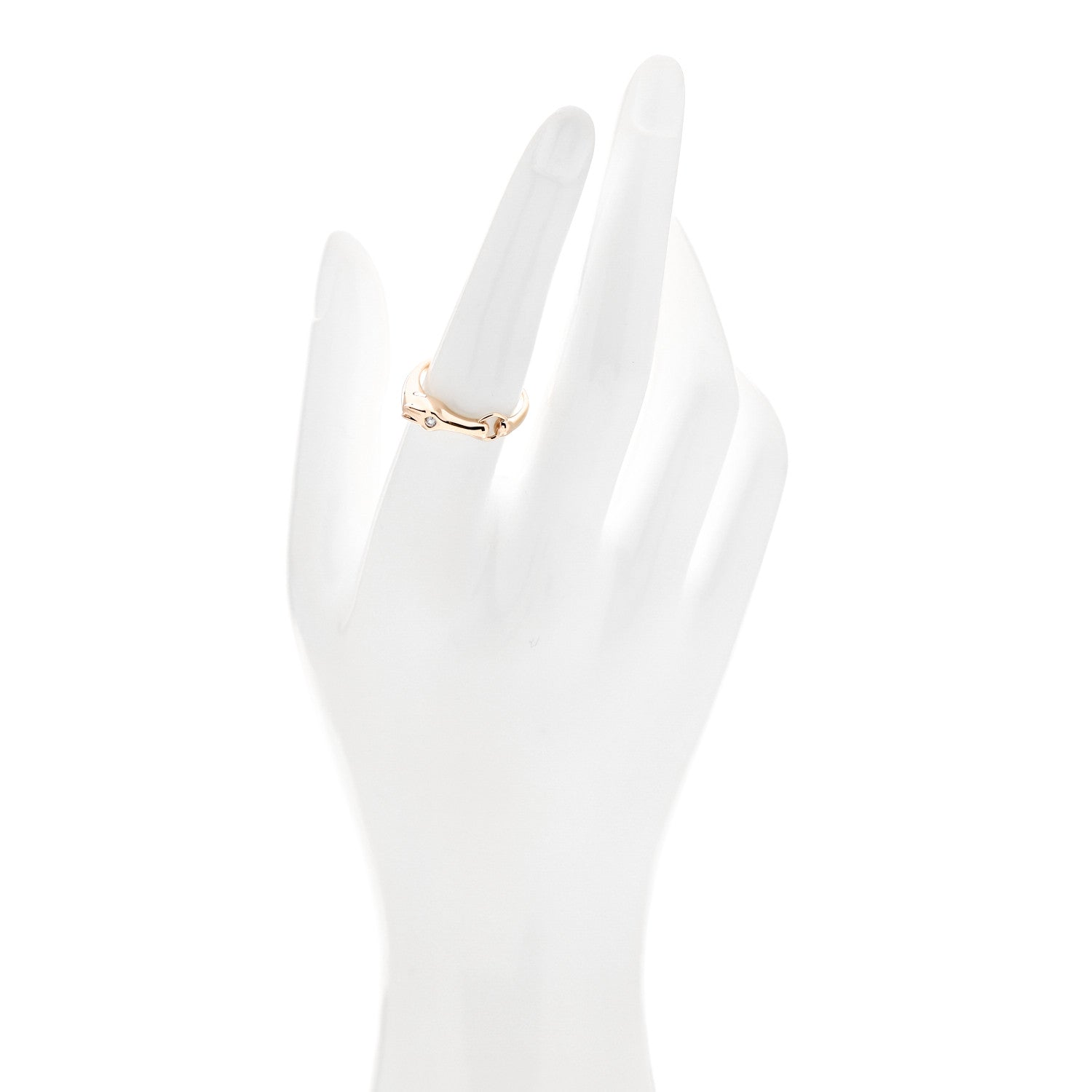 Hermes 18K Rose Gold Diamond TPM Galop Ring 54 6.75 2 of 6