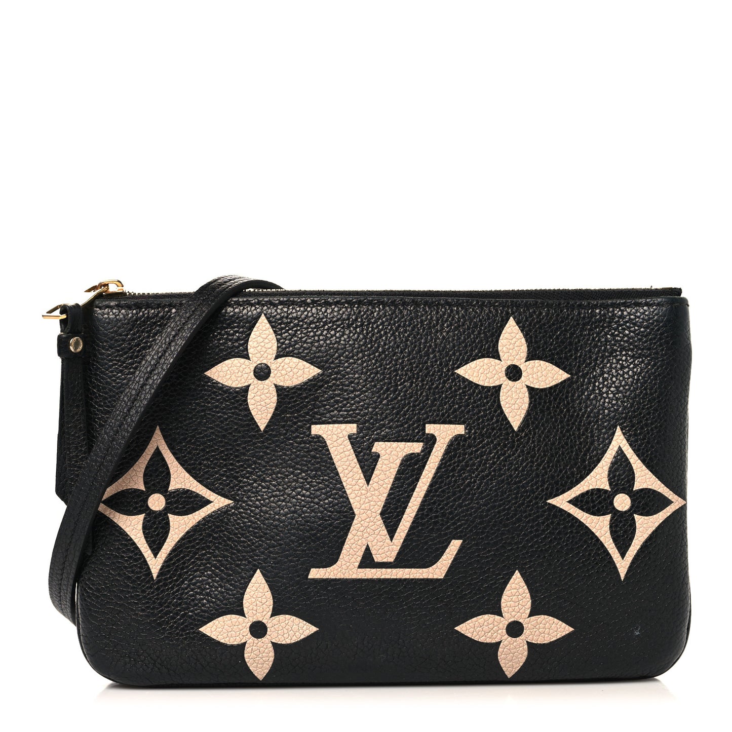 Empreinte Monogram Giant Double Zip Pochette Black Cream