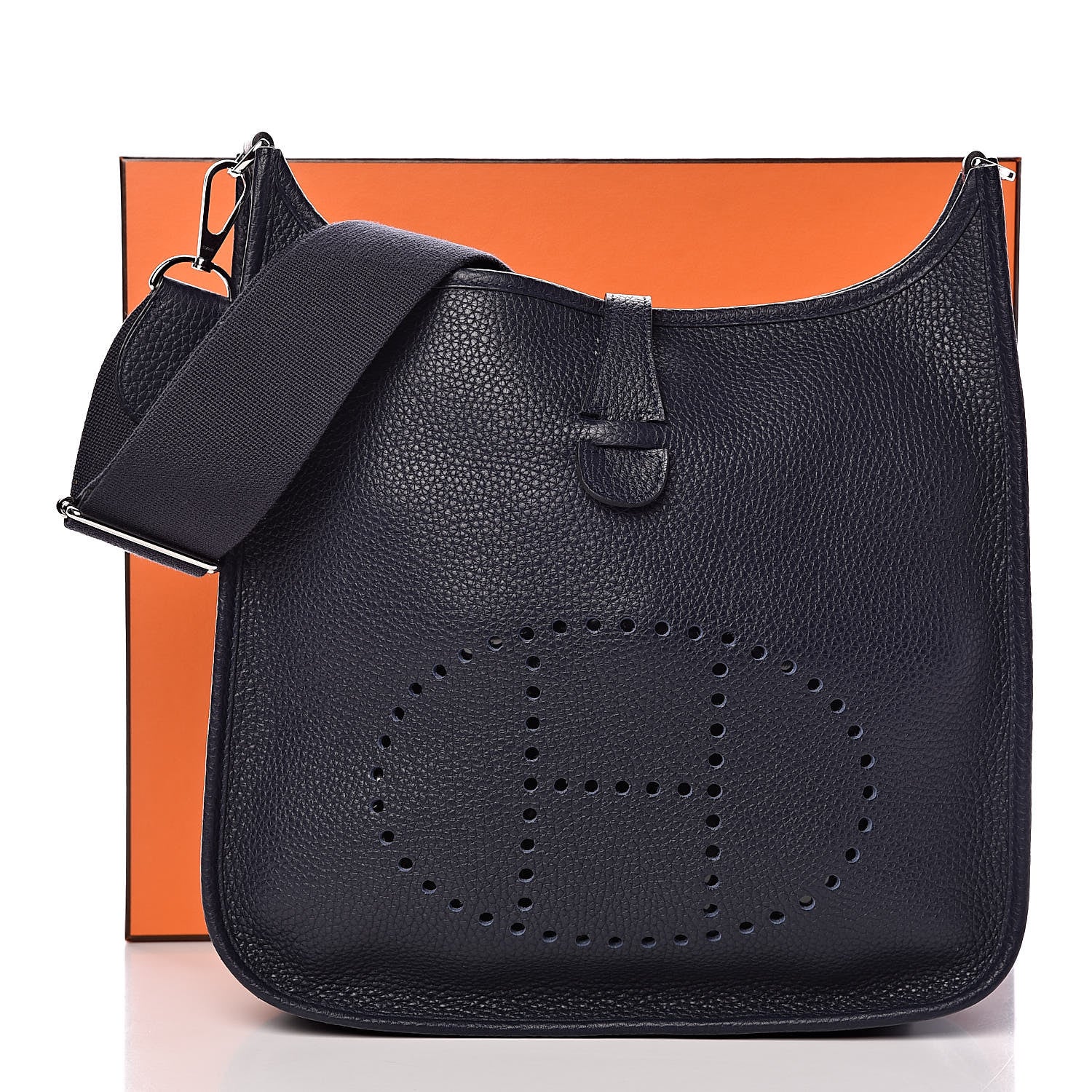 Hermes Taurillon Clemence Evelyne III PM Bleu Nuit 12 of 12