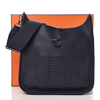 Hermes Taurillon Clemence Evelyne III PM Bleu Nuit 12 of 12
