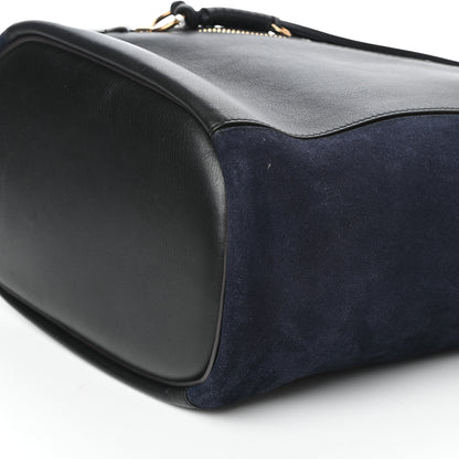 Chloe Smooth Suede Calfskin Medium Myer Double Carry Bag Black Navy 9 of 9