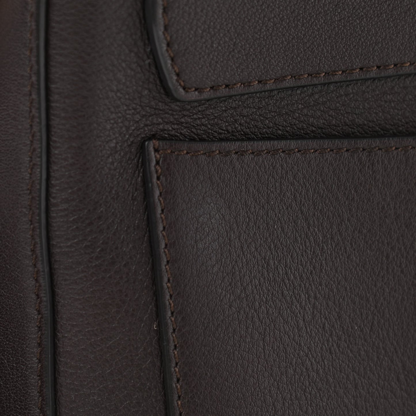 Calfskin Small Faye Day Shoulder Bag Carbon Brown