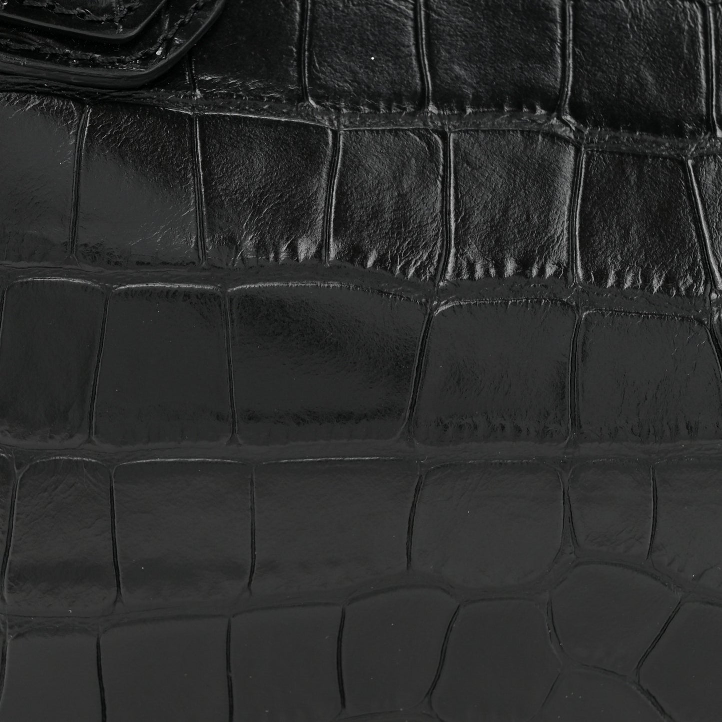 Calfskin Crocodile Embossed Medium Soft Antigona Black