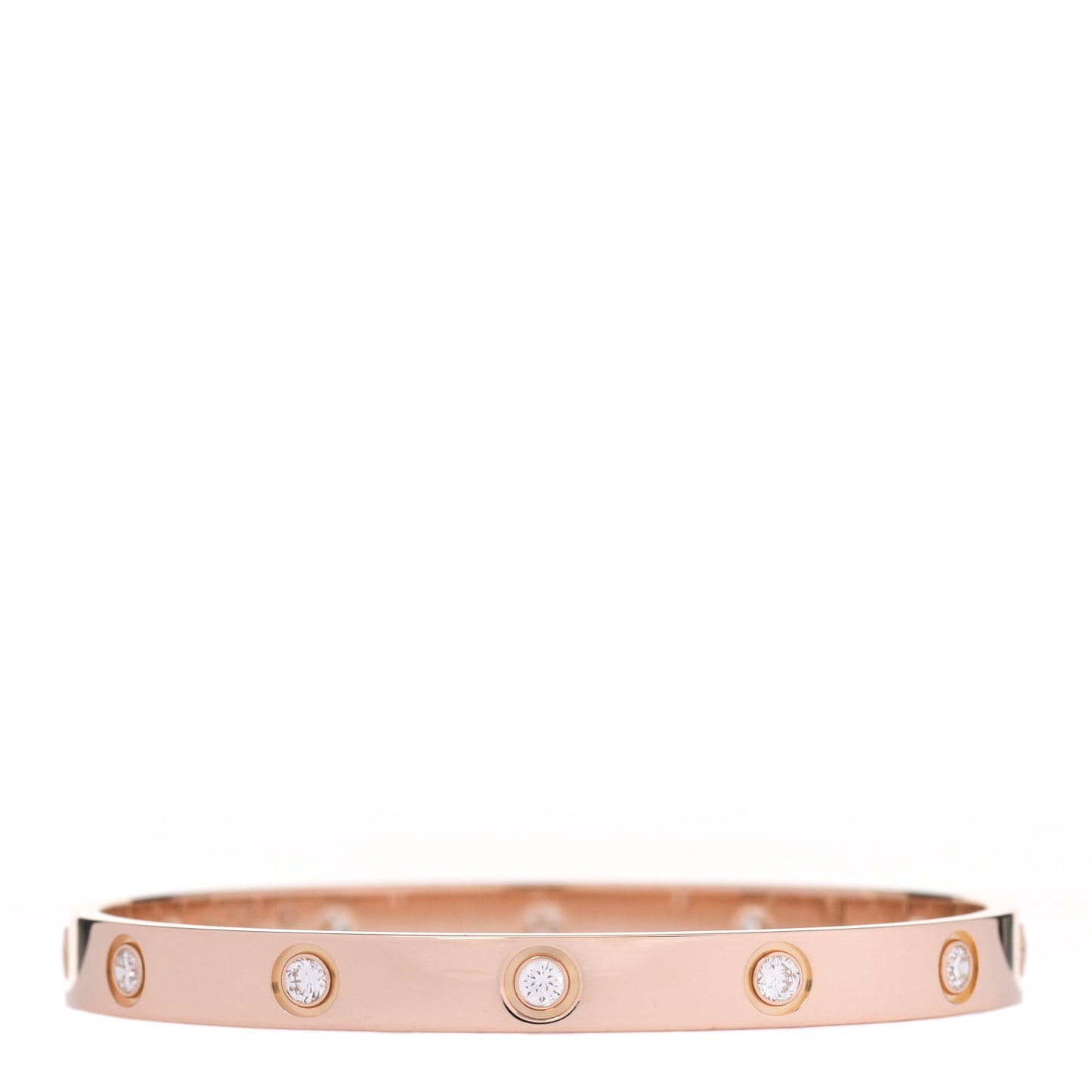 18K Pink Gold 10 Diamond LOVE Bracelet 17