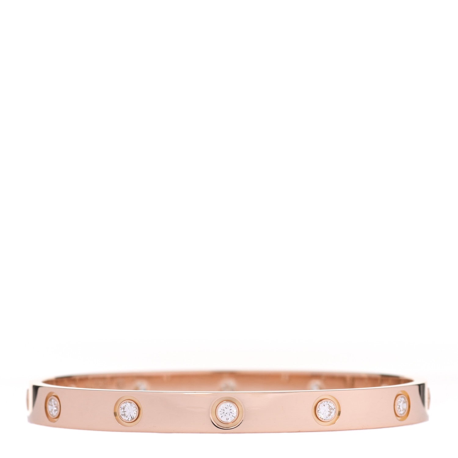 Cartier 18K Pink Gold 10 Diamond LOVE Bracelet 17 2 of 7